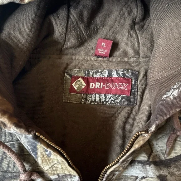 Dri Duck Hunting Realtree Camo Jacket Full Zip Lined Men’s XL Jacket Hooded Coat - Picture 3 of 3